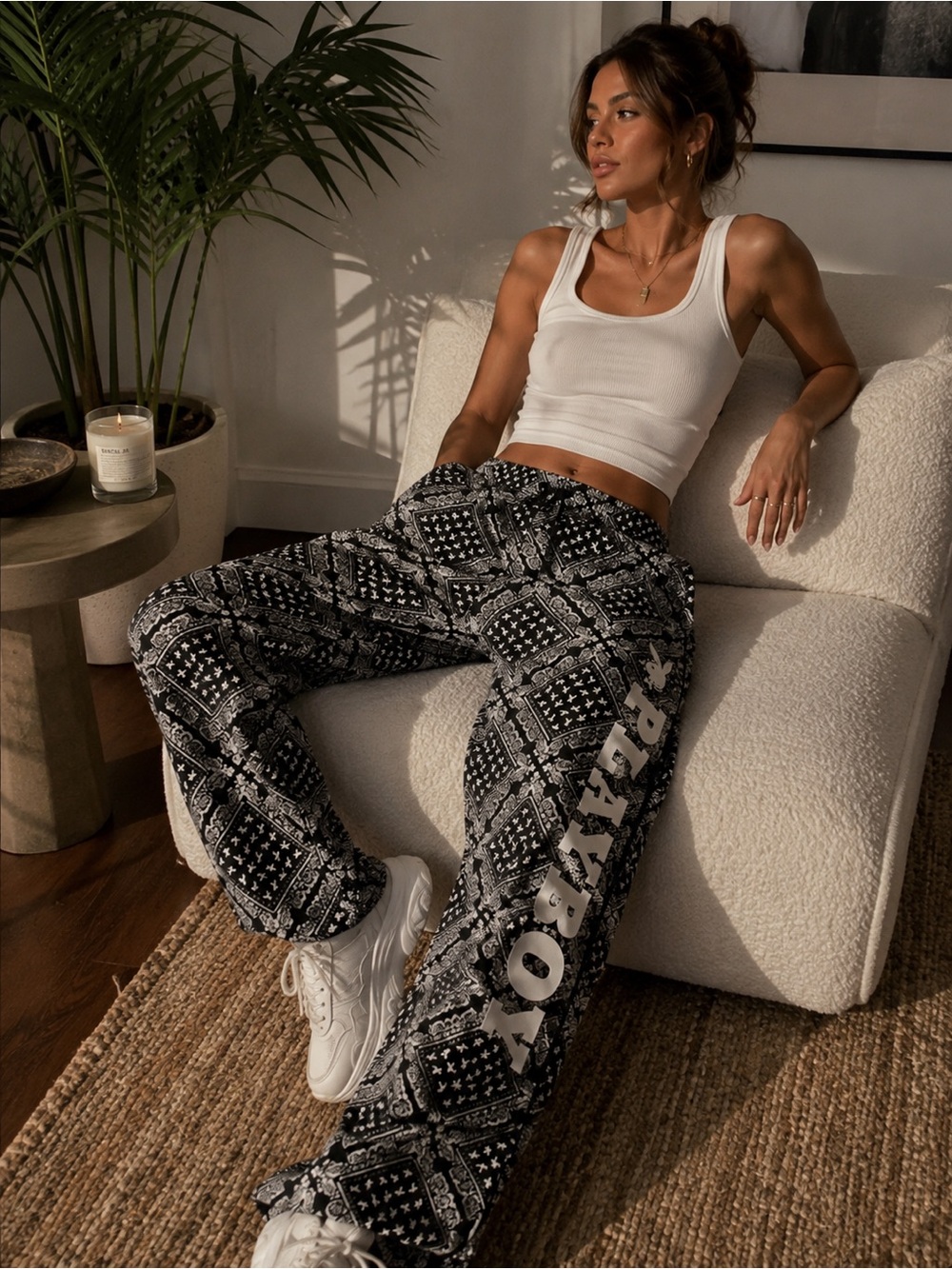146. Playboy Signature Logo Graphic Track Pants Unisex